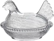 Ємність для зберігання LeGlass Курочка скляна 240 мл 15.5х11.5х11.5 см (355-288)