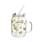 Банка скляна з трубочкою та кришкою Avocado 400 мл (14604 )