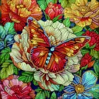 Алмазна мозаїка Brushme Кольоровий метелик 25х25 см (BH003)