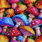 Алмазна мозаїка Brushme Кольорові мухомори 25х25 см (BH015)