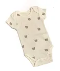 Дитячий боді з коротким рукавом у рубчик Медведики на 86 см Бежевий