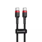 Кабель Baseus CATKLF-G91 Cafule Type-C до Type-C PD 2.0 60W, 1м, червоний/чорний