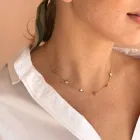 Золотое колье с сердечками кол01404 Онікс 50