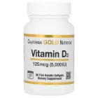 Вітамін Д3 5000 МО California Gold Nutrition Vitamin D3 для імунітету та кісток 90 рибно-желатинових капсул
