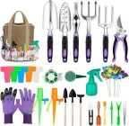 Набір садових інструментів 83 в 1 Fepinc – портативний комплект для городу та саду з зручною сумкою (фіолетовий)