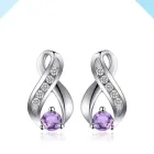 Срібні сережки 925 проби із кристалами натурального аметиста "Silver and Amethyst"