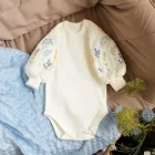 Вишитий боді для дівчинки з пишними рукавами Розмай 86-92 см молочний BD66-RozmayMol-28 Ladan