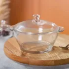 Каструля скляна Lirmartur 1 літр прозорий із загартованого скла діаметр 15,5 см