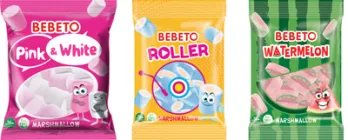 Набір Маршмелоу Bebeto Біло-Рожевий 60 г + Кавун 60 г + Роллер 60 г (8690146101291)