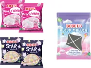 Набір Маршмелоу Bebeto Хмаринки 60 г + Біло-рожевий 30 г х 2 шт + Зірка 30 г х 2 шт (8690146148715)