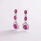 Золоті сережки з рубінами і діамантами.