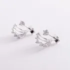 Золоті сережки з фіанітами і сапфірами.