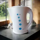 Електрочайник пластиковий білий з блакитним 2000 Вт My Chef MC-011_Blue