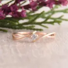 Кільце з червоного золота з фіанітом 20 K-0053