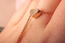 Кільце з червоного золота з ланцюжком 14.5 K-0197