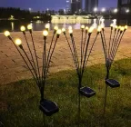 Садовий ліхтар гнучкий Світлячки 10 LED DL на сонячній батареї 1шт. 70см теплий білий