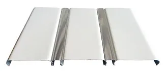 Рейковий алюмінієвий стеля Бард ППР-КФ 150 зі вставкою колір білий матовий + срібло металік