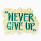 Термоаплікація Never give up вишита 5,4х7,3 см 1 шт. Різні кольори (АК5473б67)