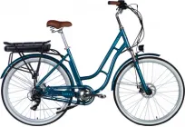 Електровелосипед Dorozhnik eCORAL DD FR 19" 28" AL 36 В 12.5 Аг 500 Вт з кріпл. до багажної. задн. з крилом St з ліхтарем з багажем. 2025 Темно-бірюзовий (ELB-D-28-078)