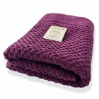 Рушник банний Lovely Svi бавовна жаккардове для ванної, готелів, СПА, в подарунковому пакеті - 70 х 140 см Diamond Grid Бургунді