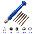 Прецизійна цангова викрутка | 5 намагнічених змінних жал | blue