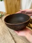 Миска 1 л глиняна (керамічна) різьблена Гражда Декор