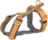 Шлея Trixie Premium трекінгова для собак M–L 62–74 см 25 мм Оранжево-сіра (4053032678866)