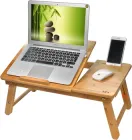 Бамбуковий столик для ноутбука UFT T25 New з підставкою для смартфона