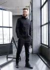 Чоловічий комплект із льону MonsterBrand 4XL (58) Чорний, сорочка та штани