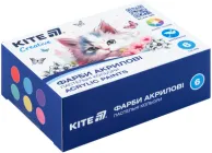 Набір акрилових фарб Kite Creative 6 пастельних кольорів у баночках по 20 мл (K-272)
