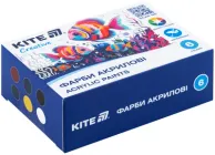 Набір акрилових фарб Kite Creative 6 кольорів у баночках по 20 мл (K-271)
