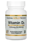 Вітамін D3 California GOLD Nutrition, Vitamin D3, 5000 МО, 90 капсул