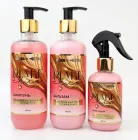 Набір для догляду за волоссям "Рідке скло" Soika & GTM шампунь 400ml, бальзам 400ml, крем-спрей 200ml