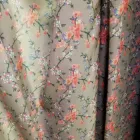 Тканина сатин Fendi, 150 см, для одягу, плаття, костюмів, спідниць V-6/2 гілочки сірий, Квітковий м.п.