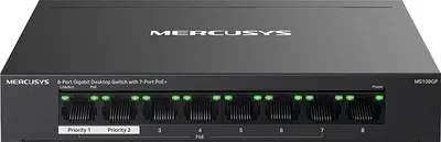 Комутатор Mercusys MS108GP 8*1Гбіт/с / PoE / метал