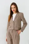 Піджак однотонний жіночий On me 2503-K S Бежевий