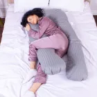 Подушка для вагітних і відпочинку MirSon Satin Stripe №8027 U-подібна Light Gray (2200006178651)