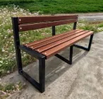 Лавка садова Tobi Sho Лофт Бенч зі спинкою без підлокітників 2,6 м колір Макасар