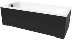 Ванна акрилова Helmken Vespera 180x80 см (0390M6X236) комплект 4 в 1: прямокутна ванна, ніжки, Чорна фронтальна та бічна панель