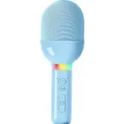 Караоке-мікрофон Sound Wawe V1 Blue бездротовий з ефектом зміни голосу та RGB-підсвічуванням (Bluetooth 5.0/USB/TF), блакитний