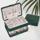 Скринька-органайзер 17х12х8 см з секціями для ювелірних виробів, прикрас, біжутерії на туалетний столик, комод, зелена в шафу 3DTOYSLAMP