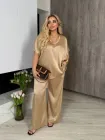 Жіночий шовковий весняний костюм оверсайз Marini 290 бежевий 48-52