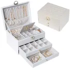 Шкатулка для прикрас триярусна 23.5х17х13.5см Білий (3616763)