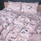 Комплект постільної білизни в ліжечко дитячий MirSon 110x140 см 17-0665 Cream Kittens бязь (2200010064421)