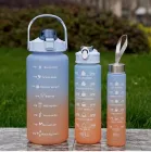 Набір спортивних пляшок для води 3 в 1 із розміткою 300ml/800ml/2000ml (помаранчево-блакитні)