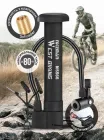 Велосипедний насос ручний з насадками West Biking 80 PSI міні насос для велосипеда м'яча шин кола надувного матраца кульок компактний велонасос із кріпленням Чорний 73573