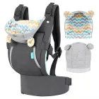 Дитячий слінг 2в1 ерго рюкзак переноска з капюшоном кенгурушка для дітей від народження колір Сірий