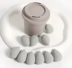 Набір косметичних спонжів для макіяжу з контейнером для зберігання, Сірий