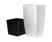 Горщик для квітів пластиковий Алеана Квадро 27*51см13л білий А115038-01