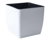 Горщик для квітів пластиковий Алеана Квадро низький 16*15.5см 3л білий А115083-01